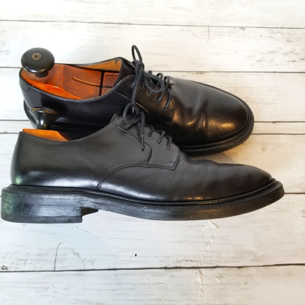 O'Keeffe Leather Black Lace Up Derby Oxford Shoes